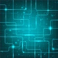 Abstract technological circuitry network design with glowing interconnected lines. Royalty Free Stock Photo