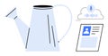 Watering Can with Voice Recognition and Digital ID in Cloud Communication Concept Royalty Free Stock Photo