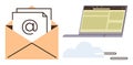 Digital Communication With Email, Laptop Interface, and Cloud Hosting Concept Royalty Free Stock Photo
