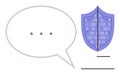Digital Communication Protection Represented by Speech Bubble and Binary Shield Royalty Free Stock Photo