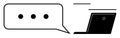 Speech Bubble and Laptop Icon Online Communication and Digital Interaction Royalty Free Stock Photo