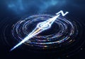 A digital compass design with a central arrow pointing north, Royalty Free Stock Photo