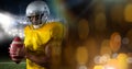 American football player with stadium transition Royalty Free Stock Photo