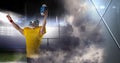 American football player with stadium transition Royalty Free Stock Photo