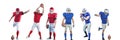 american football players wide Royalty Free Stock Photo