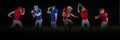 american football players wide black Royalty Free Stock Photo