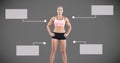 Athlethic exercise woman with blank infographic chart panels Royalty Free Stock Photo