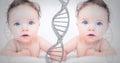 Baby clone twin with genetic DNA Royalty Free Stock Photo