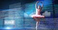 Ballet dancer with digital technology interface Royalty Free Stock Photo