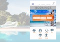 Bookings Holiday break App Interface with swimming pool