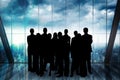 Business people silhouettes against building Royalty Free Stock Photo