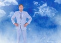 Businessman under sky clouds Royalty Free Stock Photo