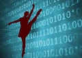 Composed image of dance in front of digital data Royalty Free Stock Photo