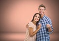 Couple Holding key in front of vignette Royalty Free Stock Photo