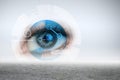 Digital composite of Eye scanner interface Royalty Free Stock Photo