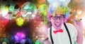 Fun party man with geometric party lights venue atmosphere Royalty Free Stock Photo