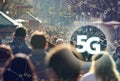 5G or LTE presentation. Barcelona modern city on the background