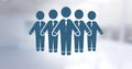 Hand touching business people group icon