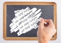 Hand writing I will stop bullying on blackboard Royalty Free Stock Photo