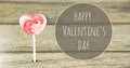 Happy Valentine`s Day text and heart Lollipop Royalty Free Stock Photo