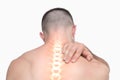 Highlighted shoulder pain of man Royalty Free Stock Photo