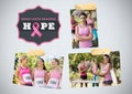 Hope text and Breast Cancer Awareness Photo Collage and marathon run Royalty Free Stock Photo