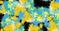 Digital composite image of blue and yellow abstract pattern on black background Royalty Free Stock Photo