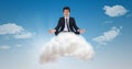 Digital composite image of businessman on cloud Royalty Free Stock Photo