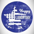 Digital composite image of happy labor day text on blue poster Royalty Free Stock Photo