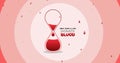 Digital composite image of hourglass with donate blood symbol text on abstract pink background Royalty Free Stock Photo