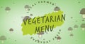 Digital composite image of local farmer\'s everyday fresh vegetarian menu amidst mushrooms