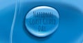 Digital composite image of national coast guard day text on water drop over blue background