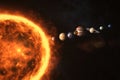 Digital composite image of planets with sun Royalty Free Stock Photo