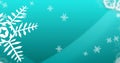 Digital composite image of snowflakes pattern with copy space over turquoise background Royalty Free Stock Photo