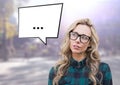 Digital composite image of a woman with speech bubble Royalty Free Stock Photo