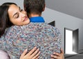 Digital composite of loving couple Royalty Free Stock Photo