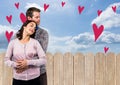 Digital composite of loving couple Royalty Free Stock Photo