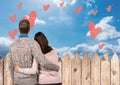 Digital composite of loving couple Royalty Free Stock Photo