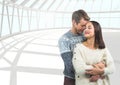 Digital composite of loving couple Royalty Free Stock Photo