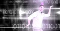Party man dancing with digital binary code numbers Royalty Free Stock Photo