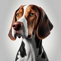 Digital composite of Portrait of Beagle dog against white background. AI generated Royalty Free Stock Photo