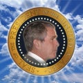 Digital composite: President George W. Bush in Official Seal of the President Royalty Free Stock Photo