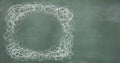 Squiggly doodle circle on blackboard