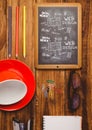 Table top with a blackboard with web graphics Royalty Free Stock Photo