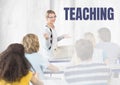 Teaching text and teacher with class