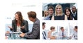 Teamwork business meeting collage Royalty Free Stock Photo