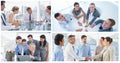 Teamwork business meeting collage Royalty Free Stock Photo