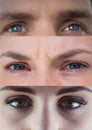 Various eyes in series of three Royalty Free Stock Photo