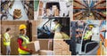 warehouse industry collage Royalty Free Stock Photo