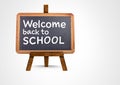 Welcome back to school text on blackboard Royalty Free Stock Photo